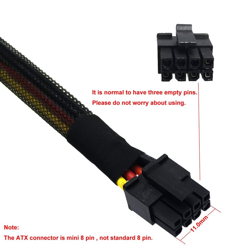 COMeap SATA Power Cable for Dell OptiPlex Series 3020 5040 7020 9020, Motherboard ATX Mini 8 Pin to 2X Right-Angle SATA Hard Drive HDD Power Adapter 14.5in(37cm) - Image 2